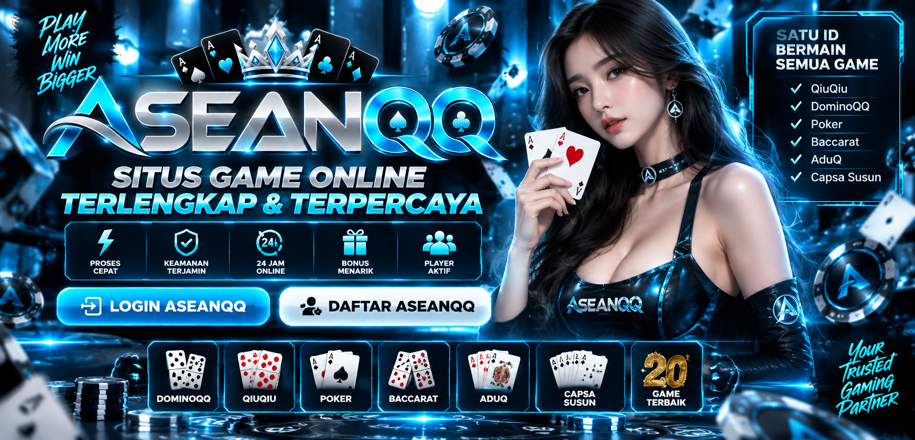 Banner ASEANQQ QiuQiu Poker DominoQQ Baccarat AduQ Capsa Susun